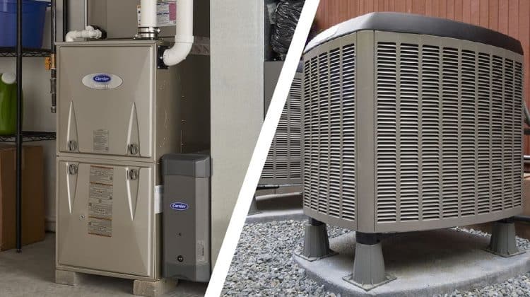 Dual Image of Heat Pump and Furnace hvac systems, furnace services provided by Clean Air