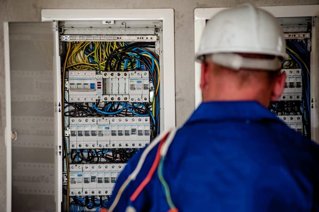 Bellingham Electrician by an Electrical Panel
