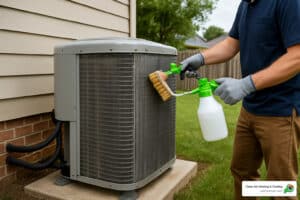 Heat pump coil cleaning