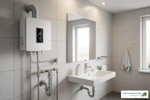 geyser installation in bathroom