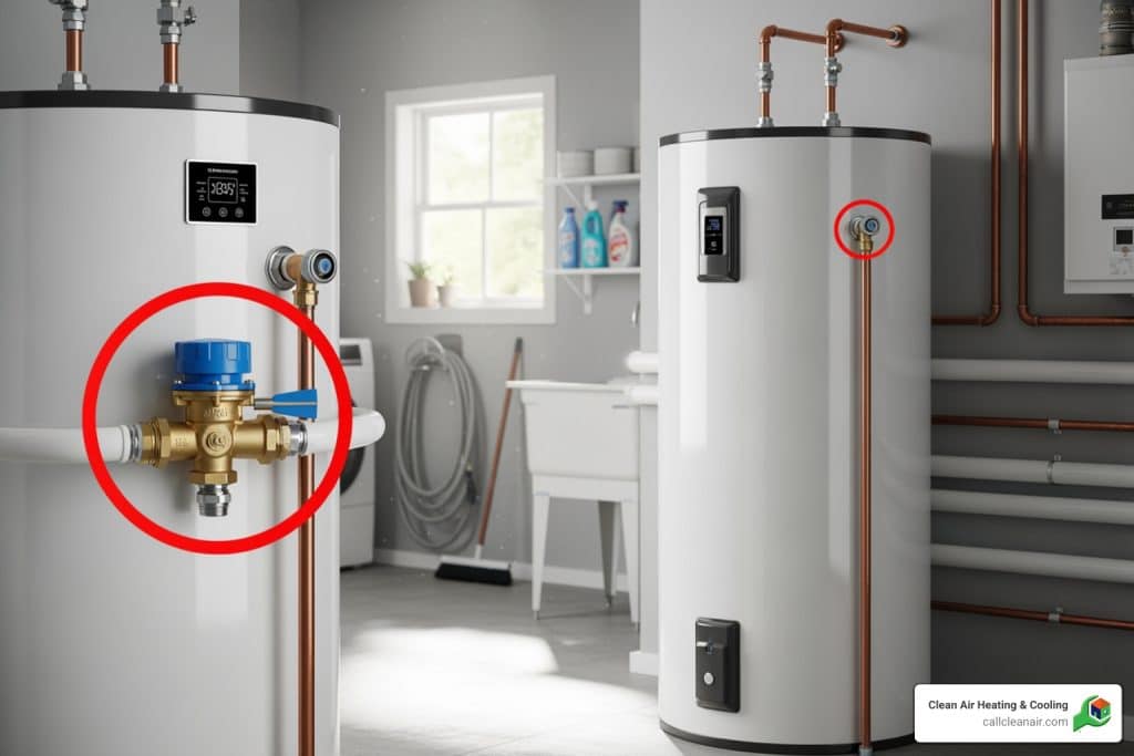 hot water heater mixing valve adjustment