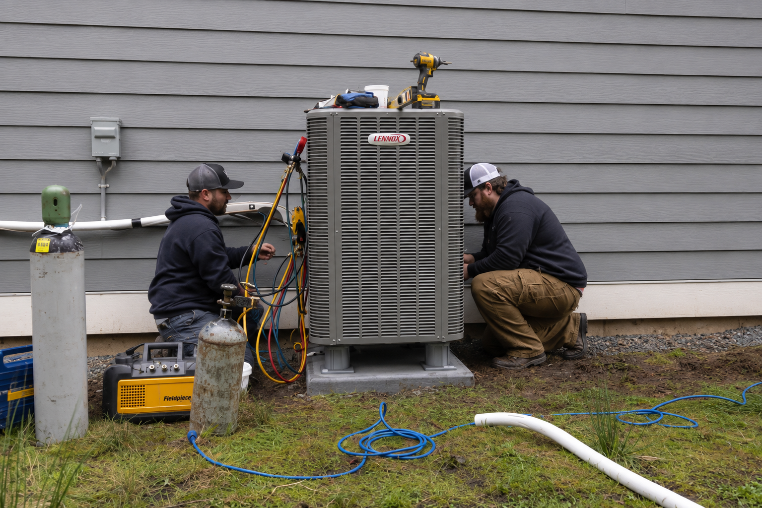 Heat pump installation at a Bellingham Washington home